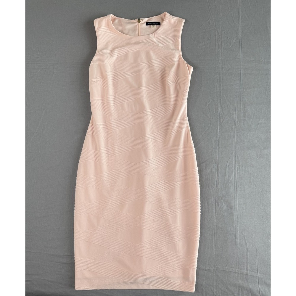 Tommy Hilfiger Dress Womens 4 Sleeveless Sheath Textured Knit Elegant Formal